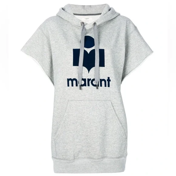 Isabel Marant Gray Cut Off Hoodie Small 36 Logo - Picture 3 of 8